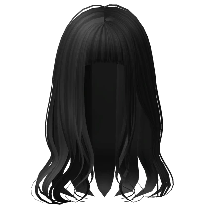 Long Ghostly Curly Hair Bangs (Black)