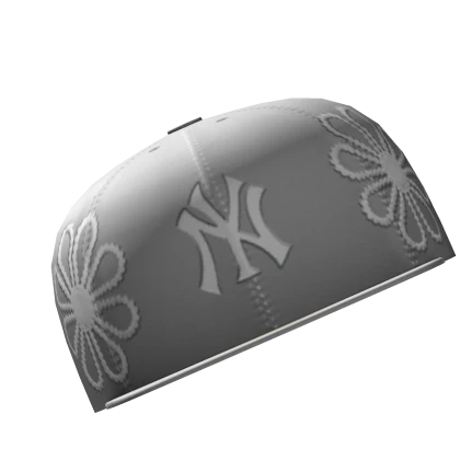 Grey NY Fitted Pearlz Cap Tilted