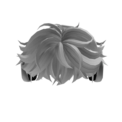 White Fluffy Cool Boy Hair w/ Headphones