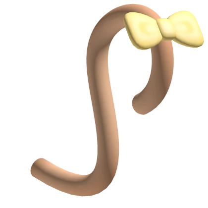 monkey brown pastel yellow bow cutecore tail