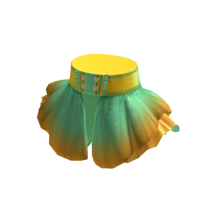 Green & Yellow Ruffled Party Skirt