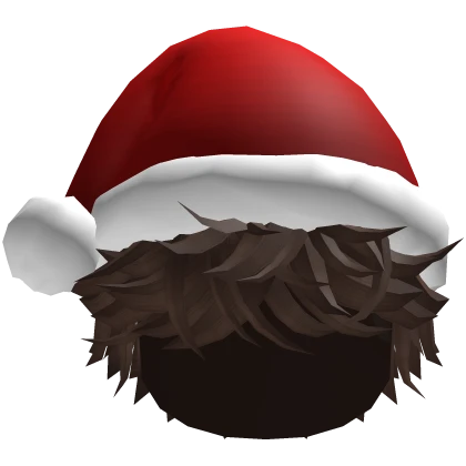 Brown Messy Hair w Santa Hat