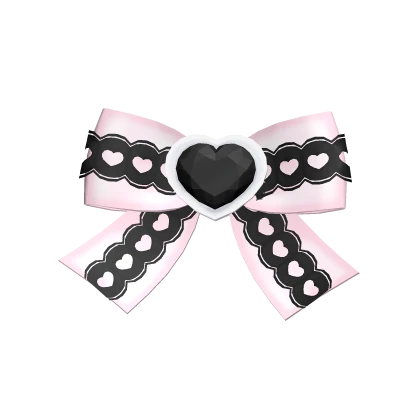 ୨୧: kawaii jirai kei hairclip bow black & pink