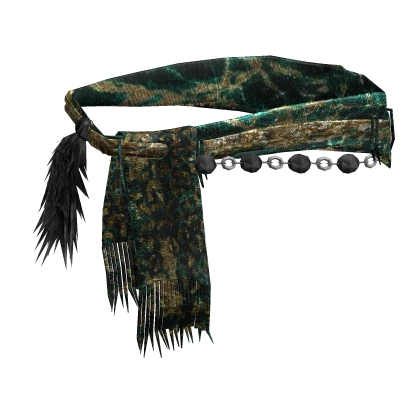 Green & Gold Dark Emo Ornamental Waist Cloth Scarf