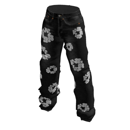 Cotton Tears Print Jeans
