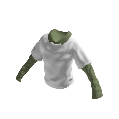 White Sweater with Green Full Sleeve