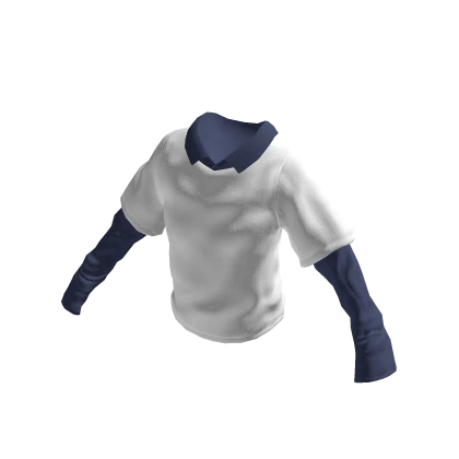 White Sweater with Blue Full Sleeve