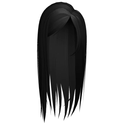 ☆ long straight side parted hair black