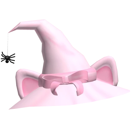 FREE halloween witch kitty cat hat pink bow spider