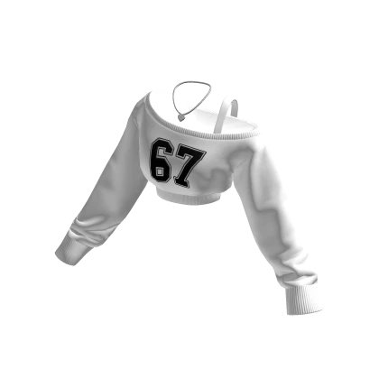 67 Cropped Off Shoulder Shirt White Necklace