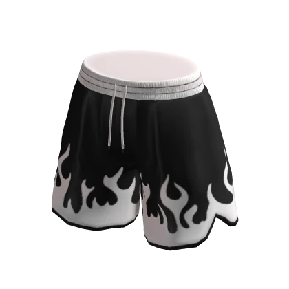 black flaming fire shorts