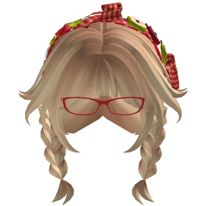 mori kei igari blonde apple red plaid headband