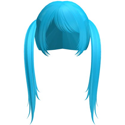 ꒰ long emo wispy horror pigtails in blue