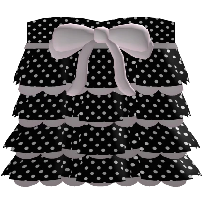 kawaii ruffled black polka dot dress