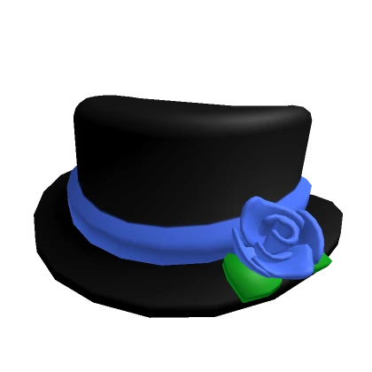 Stylish Top Hat with Rose (Blue)