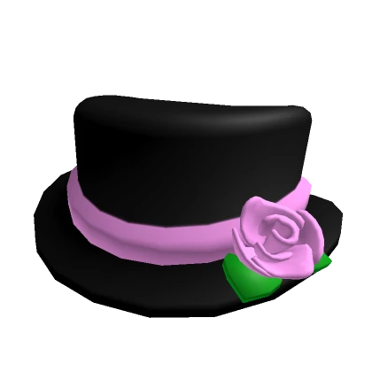 Stylish Top Hat with Rose (Pink)