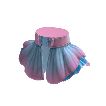 Blue & Pink Ruffled Party Skirt