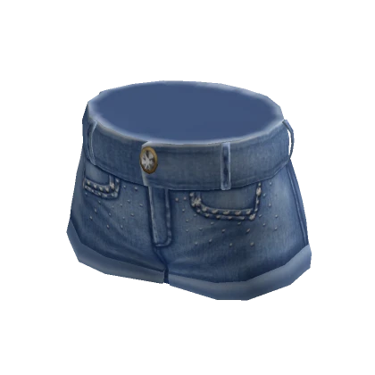 Short Jean Rhinestone Shorts - Mid Blue