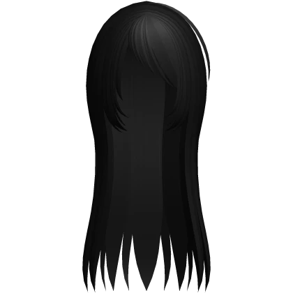 long straight emo scene bangs hair in black