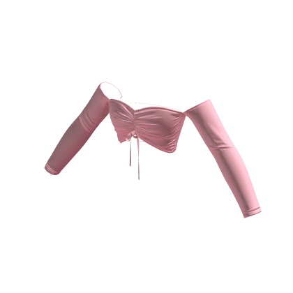 Pink Cute Laced Up Crop Tube Top