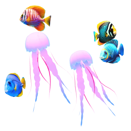 Tropical Fish and Jellyfish