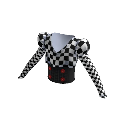 Puffed Sleeve Corset Top - Checkers