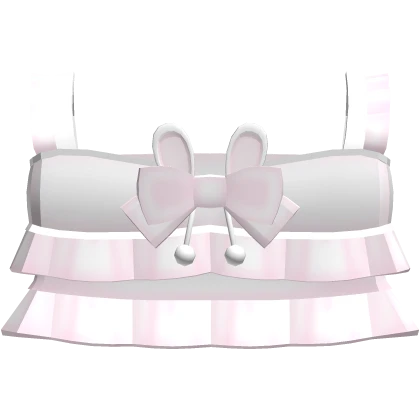♡ : cutesy ruffled bunny top with bow in pink