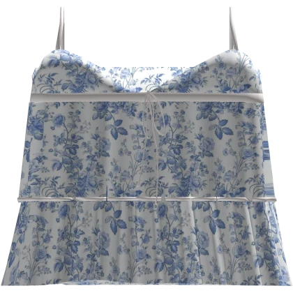 ୨ৎ summer y2k doll coastal blue floral dress 3.0