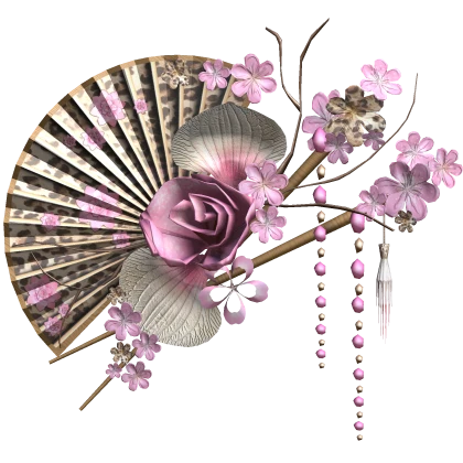 Pink Hime Gyaru Leopard Floral Traditional Fan