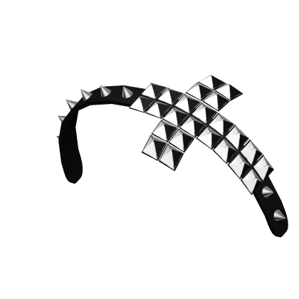 black emo studded cross headband with spikes 