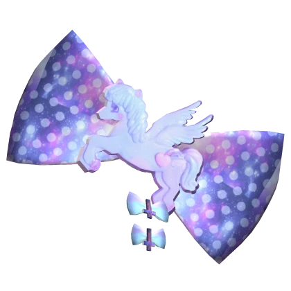 ♡ pastel goth galaxy unicorn big polka dot bow