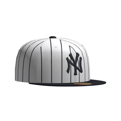 Pinstripe White NYC Fitted Cap