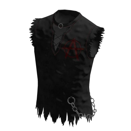♾️Black goth punk anarchist torn vest