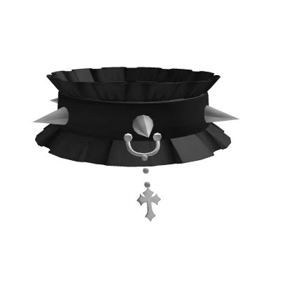 ♡ spiked black cross collar 3.0 ♡