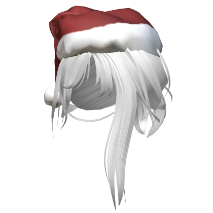 Manga Messy Low Half Done Bun Hair Santa Hat White