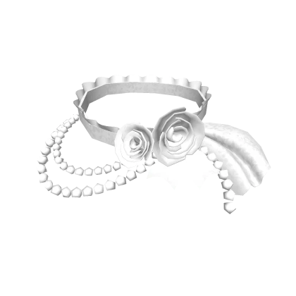 3.0 White rose choker with pearls