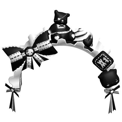 black white gothic harajuku bear ruffle headband 
