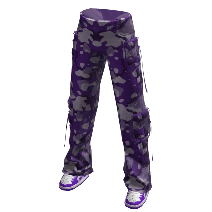 Purple Camo Baggy Cargo Pants