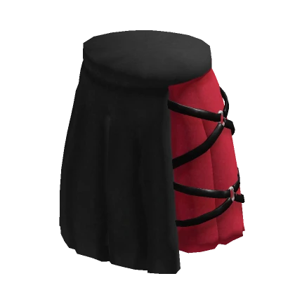 Two-Tone Goth Skirt Red