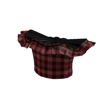 Summer Ruffled Shoulder Plaid Shirt in Red