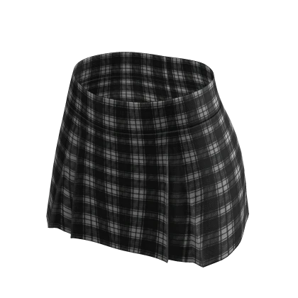 Kpop ☆ plaid black pleat miniskirt