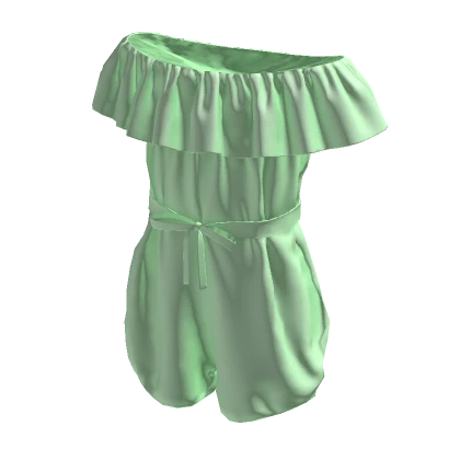 Green Off Shoulder Romper