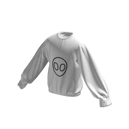 White Outlined Alien Sweater