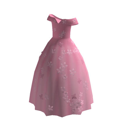 Pink Floral Ball Gown