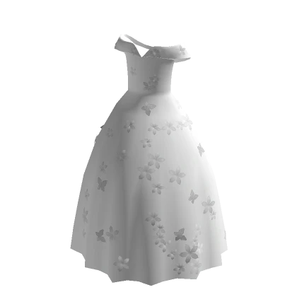 White Floral Ball Gown