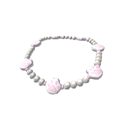 Kitty Paw Pearls Necklace - 3.0 white