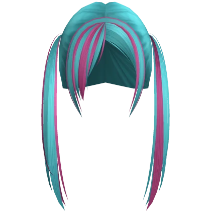 ☆ gothic scene shy pigtails emo vkei blue n pink