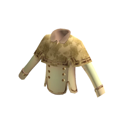 Short Floral Cape Coat - Gold