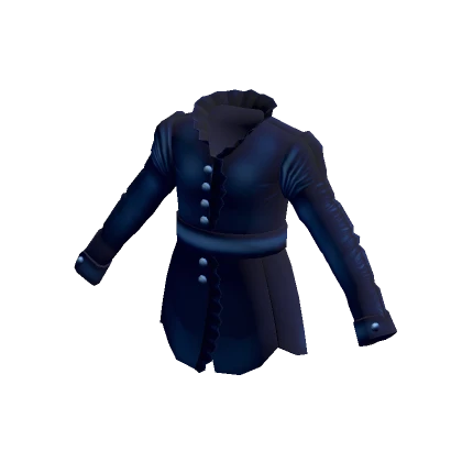 Ruffle Trim Coat - Navy