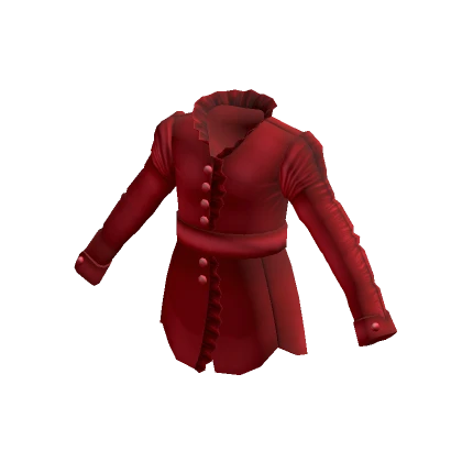 Ruffle Trim Coat - Red